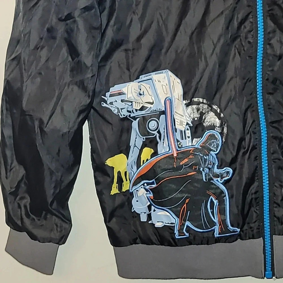 Disney Store Star Wars boys zip-up raincoat Darth Vader embroidery black LOT G - Picture 2 of 14